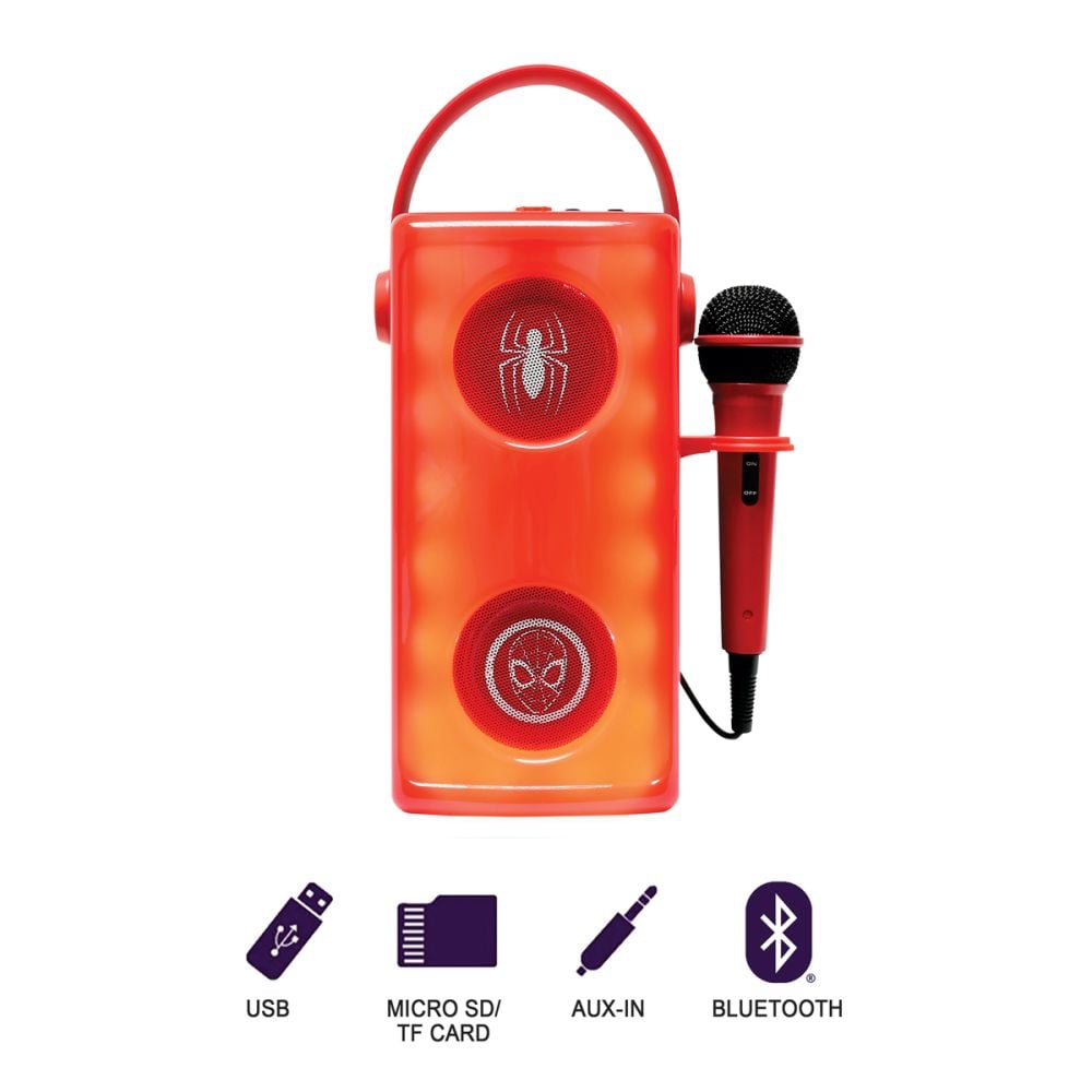 Boxa wireless cu microfon si lumini, Lexibook, Spiderman