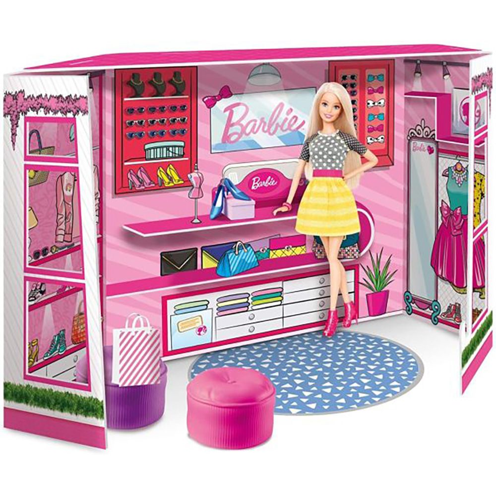 Set de joaca cu papusa Barbie, Lisciani, Fashion Boutique