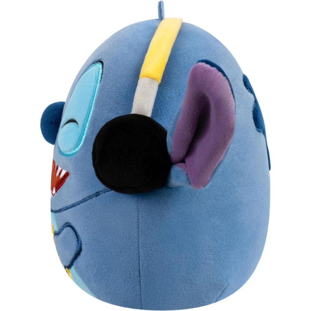 Jucarie de plus, Squishmallows, Disney Stitch cu casti, 25 cm