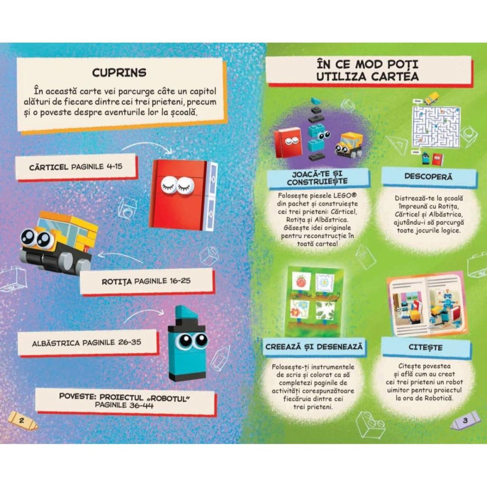 Carte de activitati, LEGO Scoala distractiva, Joaca-te si construieste