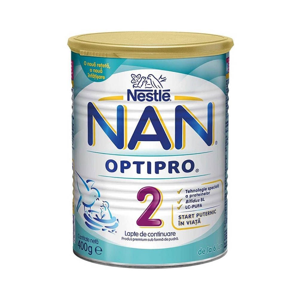 Lapte praf de continuare Nestle Nan Optipro 2, 400g