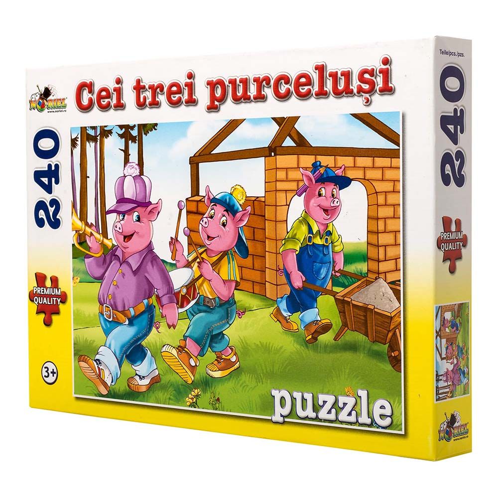 Puzzle Noriel - Cei trei purcelusi, 240 piese