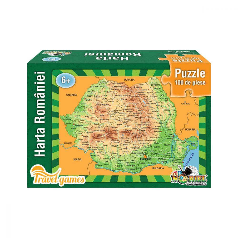 Puzzle educativ Noriel - Harta Romaniei, 100 piese