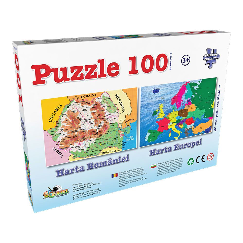 Puzzle Noriel Harta Europei, 100 piese