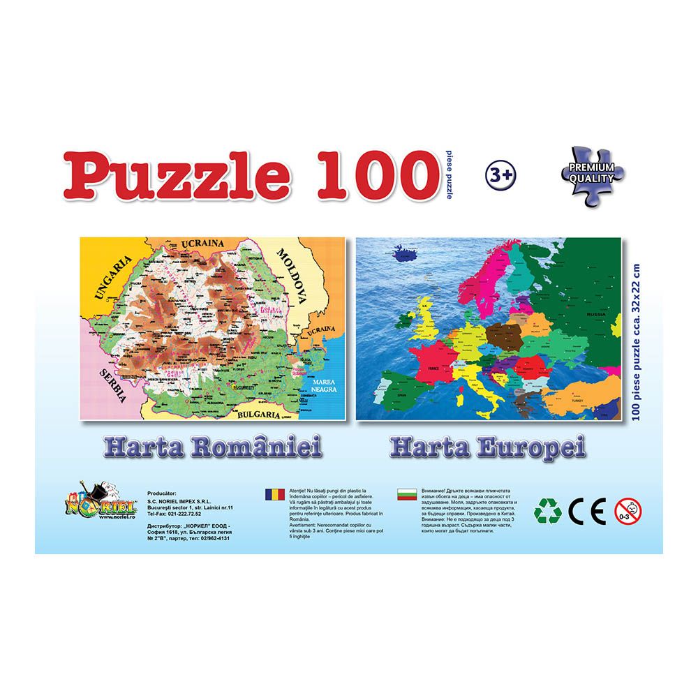 Puzzle Noriel Harta Europei, 100 piese