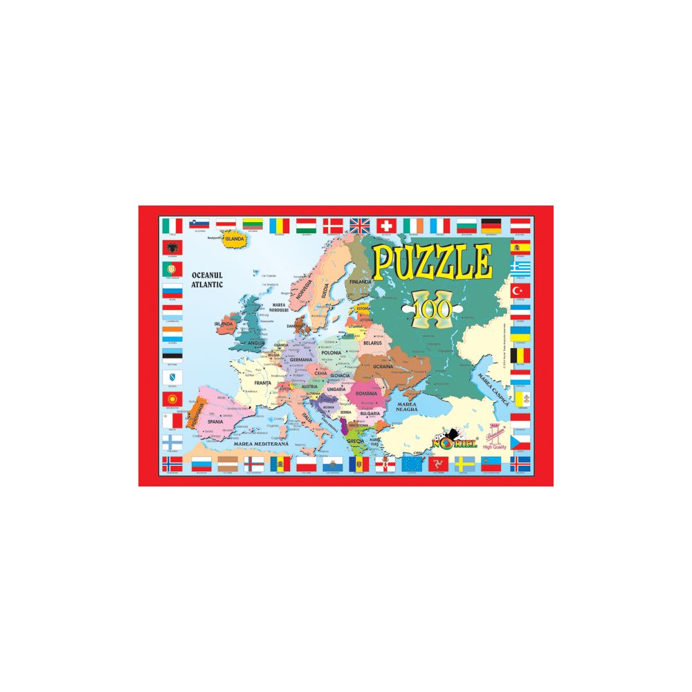 Puzzle NORIEL Harta Europei, 100 piese
