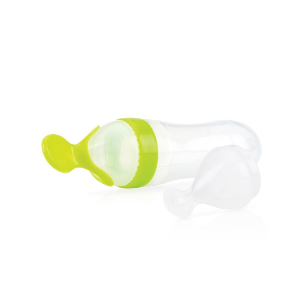 Nuby Squeeze feeder Biberon din silicon 90 ml , Verde