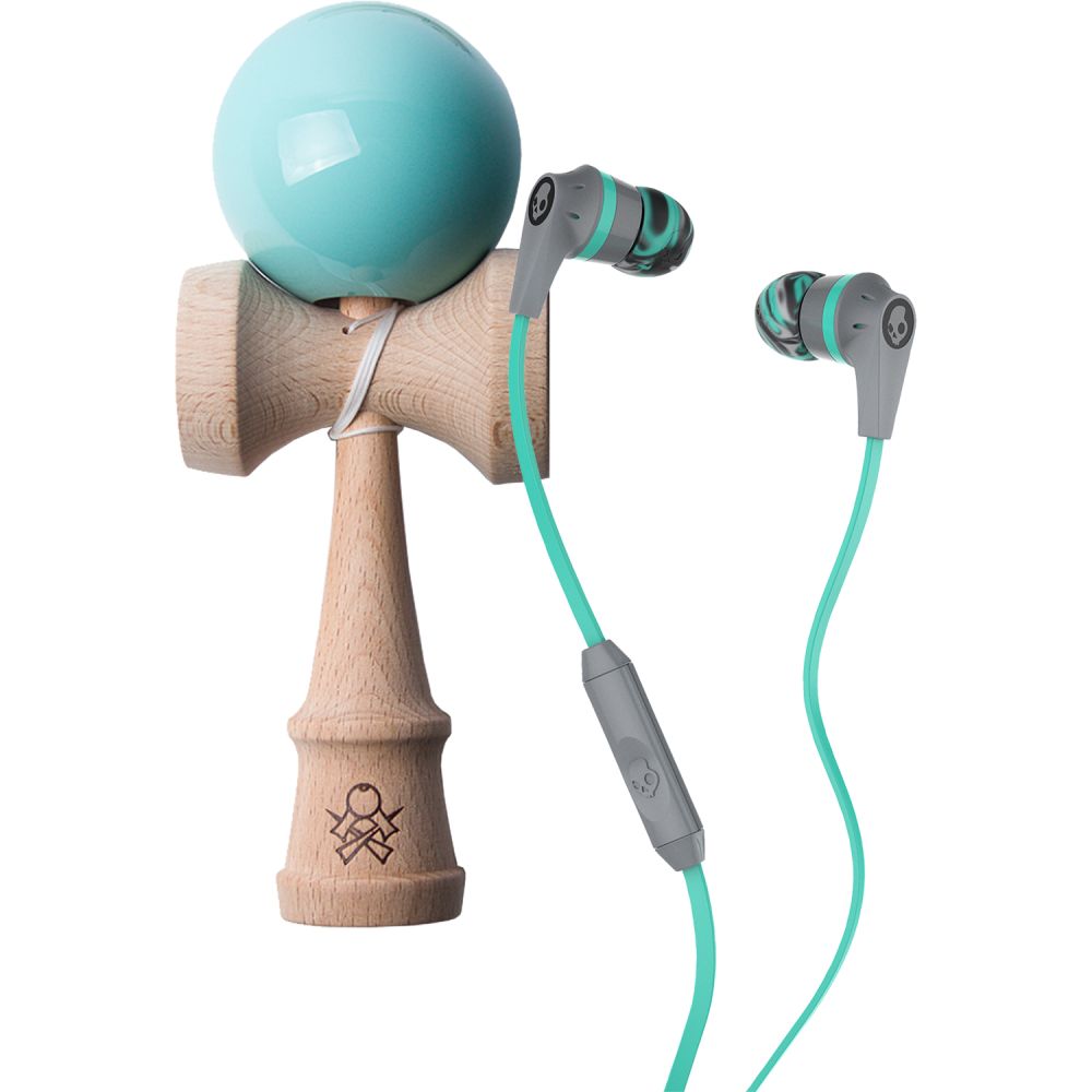 Pachet casti SKULLCANDY Ink'd Gray Mint Mic + Kendama SWEETS KENDAMAS F3 Solid - Aqua