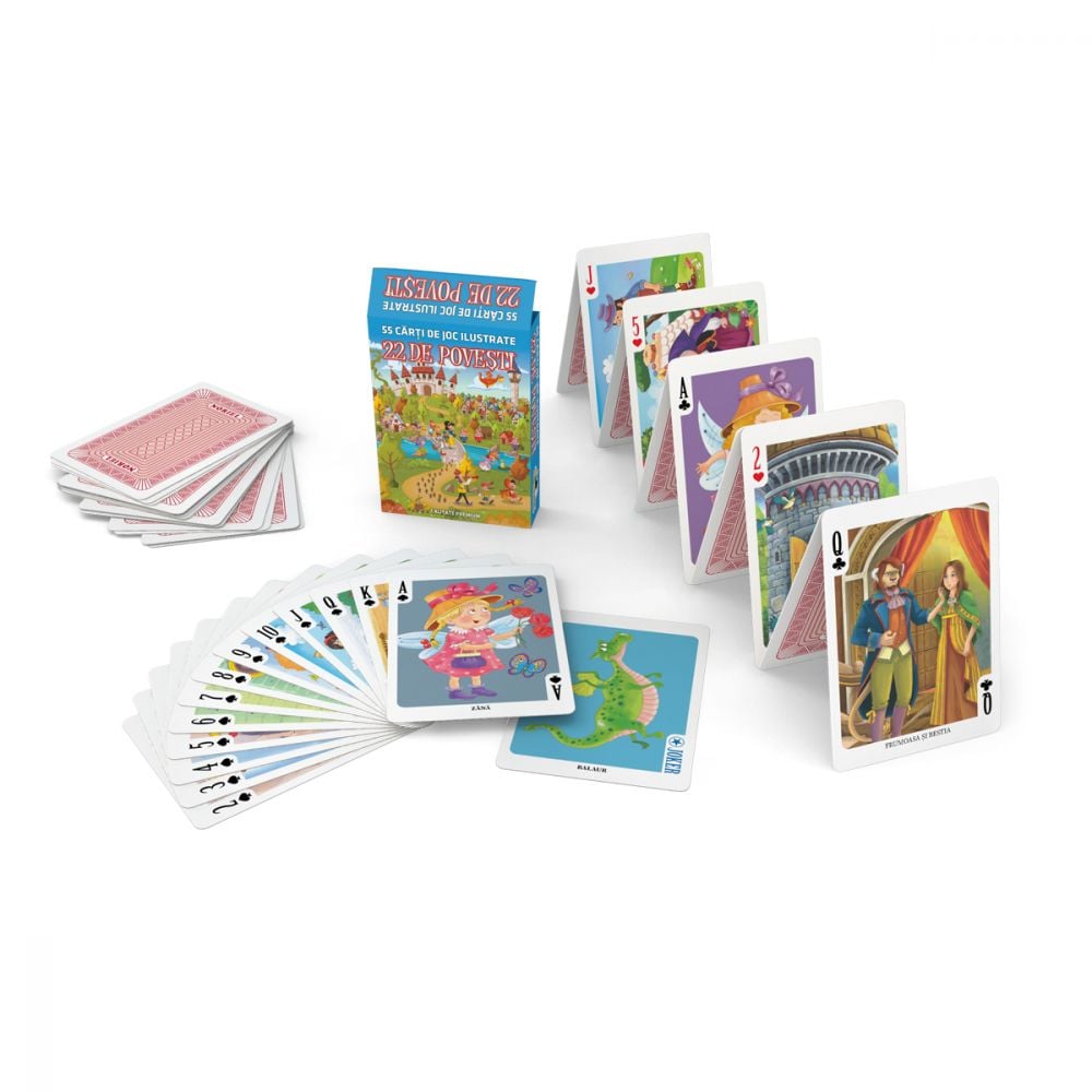 Pachet Carti de joc, 22 de povesti Noriel (52 + 3 carti)