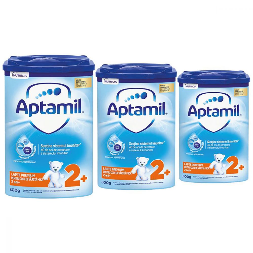 Lapte praf Aptamil Junior 2+, 3 pachete x 800 g