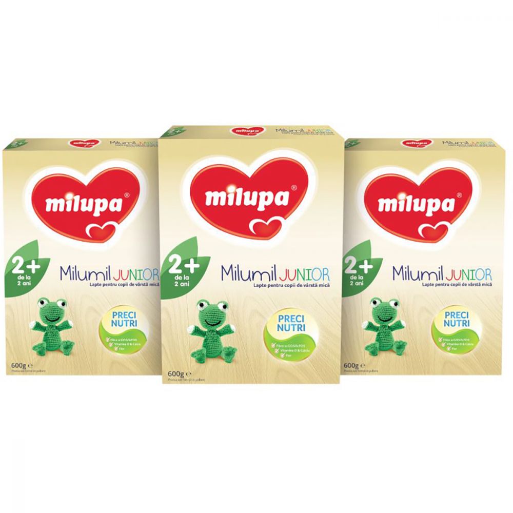 Lapte praf Milupa Milumil Junior 2+, 3 pachete x 600 g