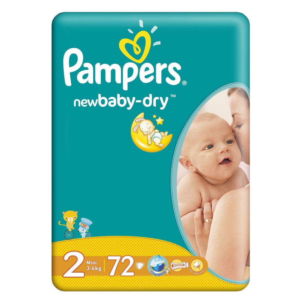 Scutece Pampers New Baby-Dry 2 Mini, 72 buc, 3 - 6 kg