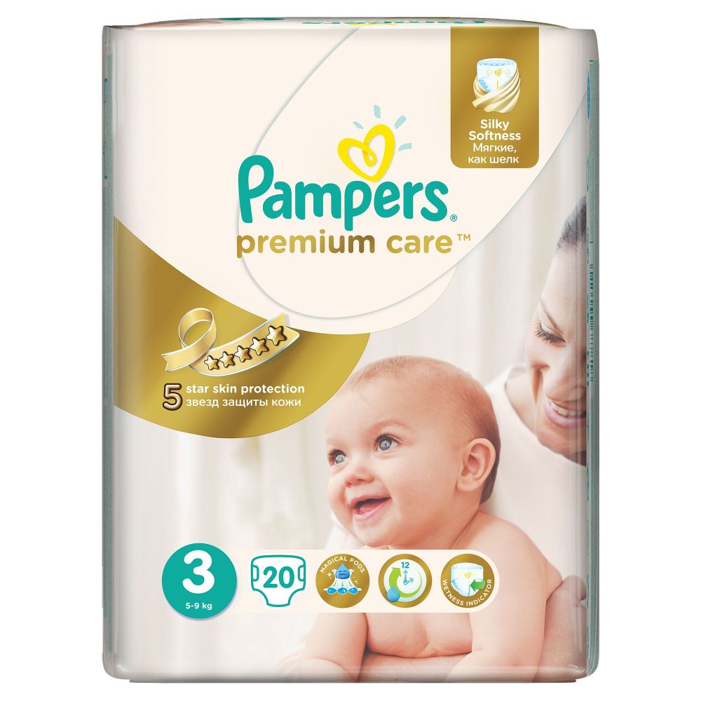 Scutece Pampers Premium Care 3 Midi, 20 buc, 5- 9 kg