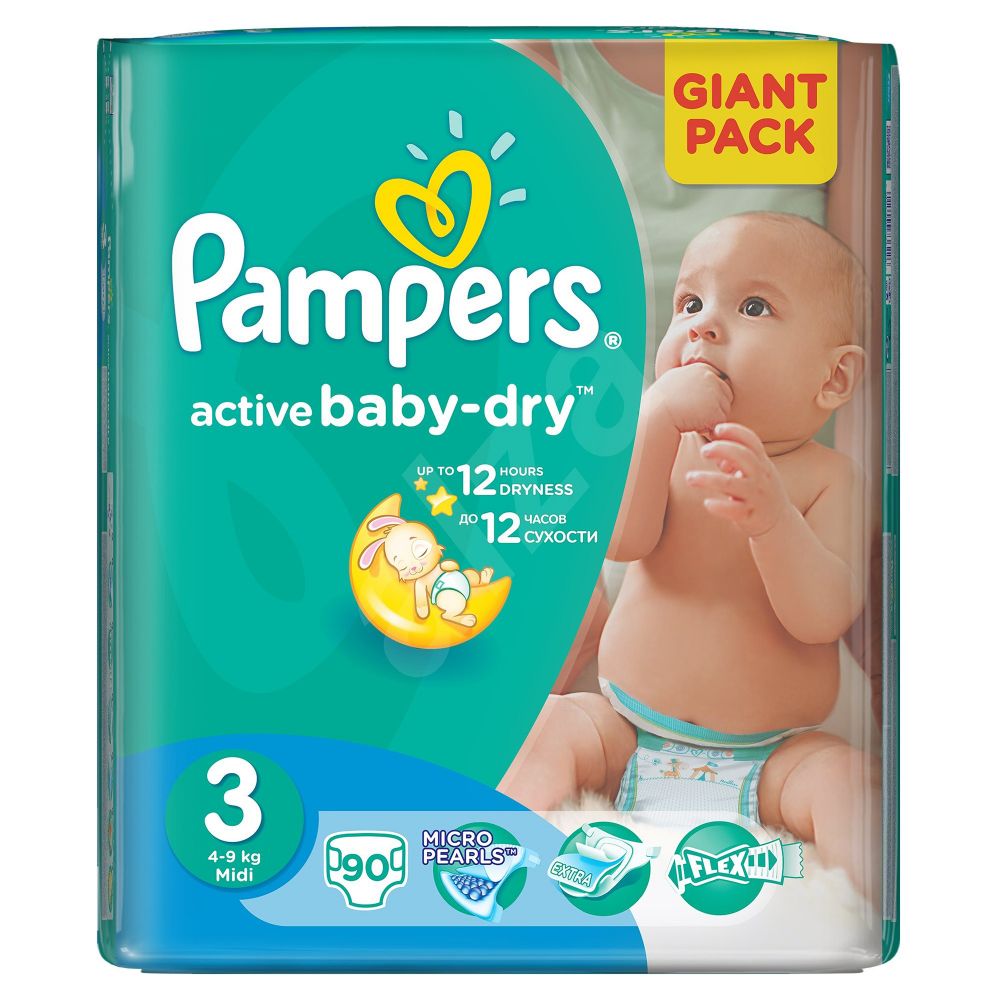 Scutece Pampers Active Baby-Dry 3 Midi, 90 buc, 4 - 9 kg