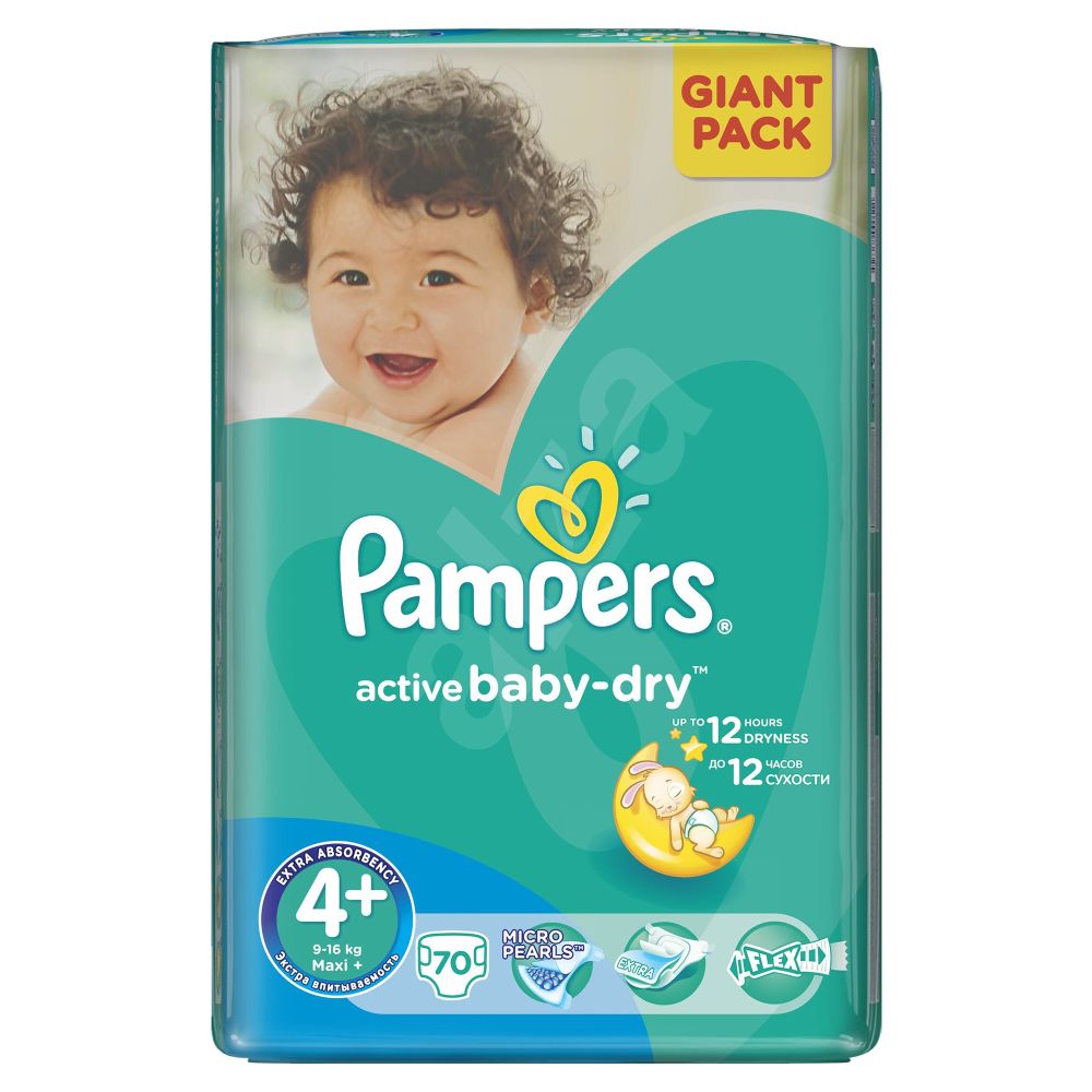 Scutece Pampers Active Baby-Dry 4 Maxi Plus, 70 buc, 9 - 16 kg