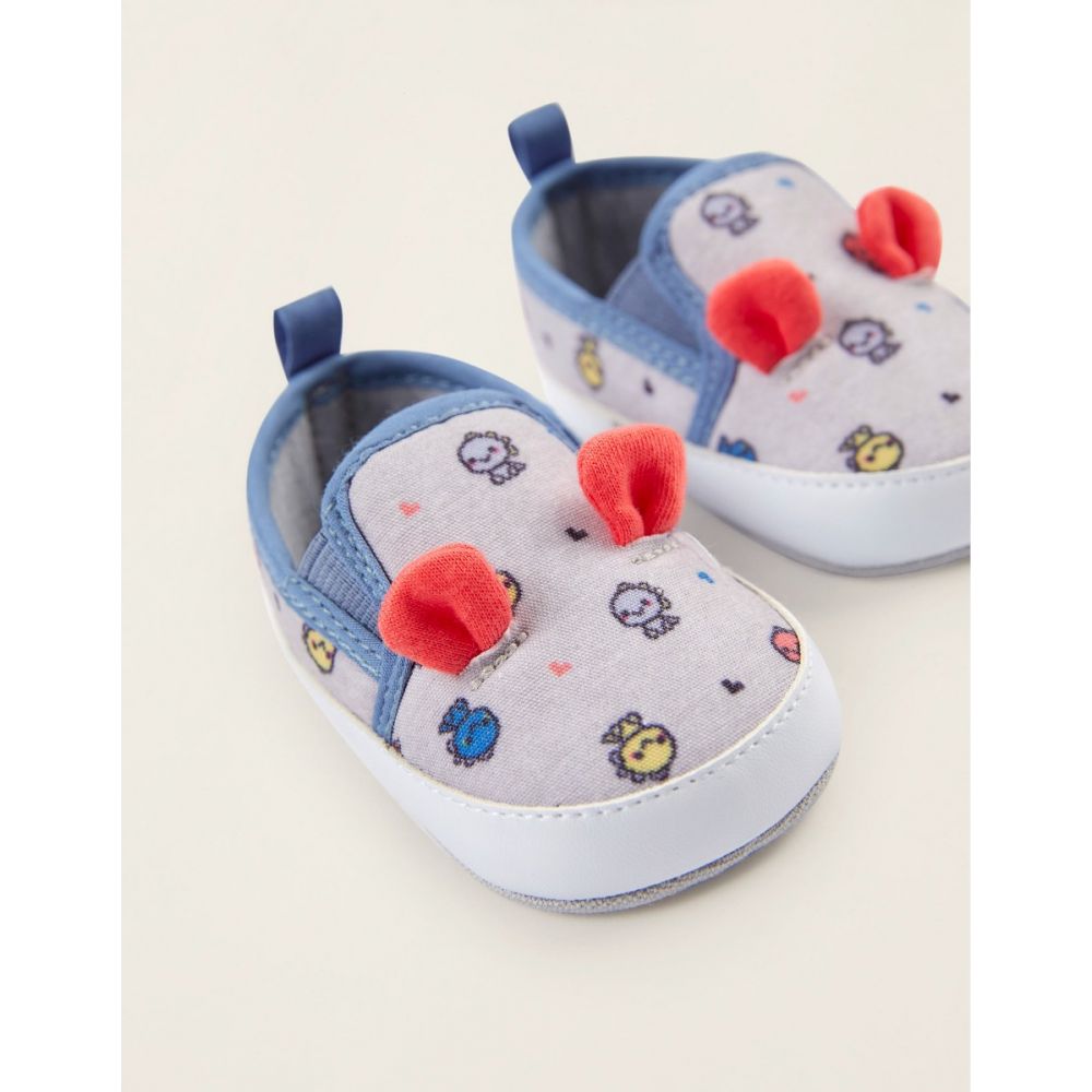 Pantofi sport din material textil, pentru nou-nascuti, Zippy, cu urechi 3D