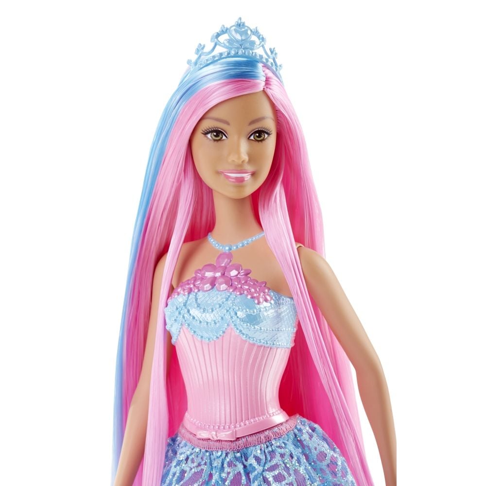 Papusa Barbie cu par roz - Regatul parului fara sfarsit
