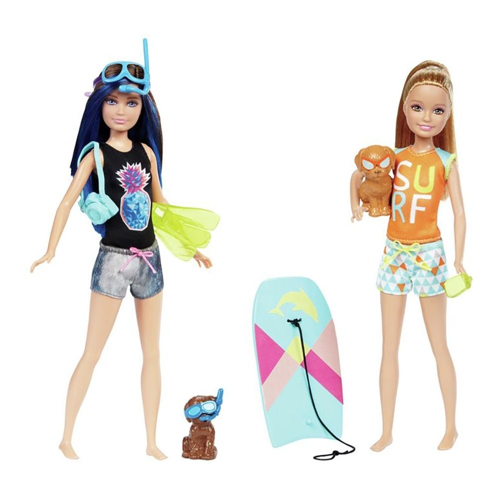 Papusa Barbie Dolphin magic - Skipper si Stacie la plaja 