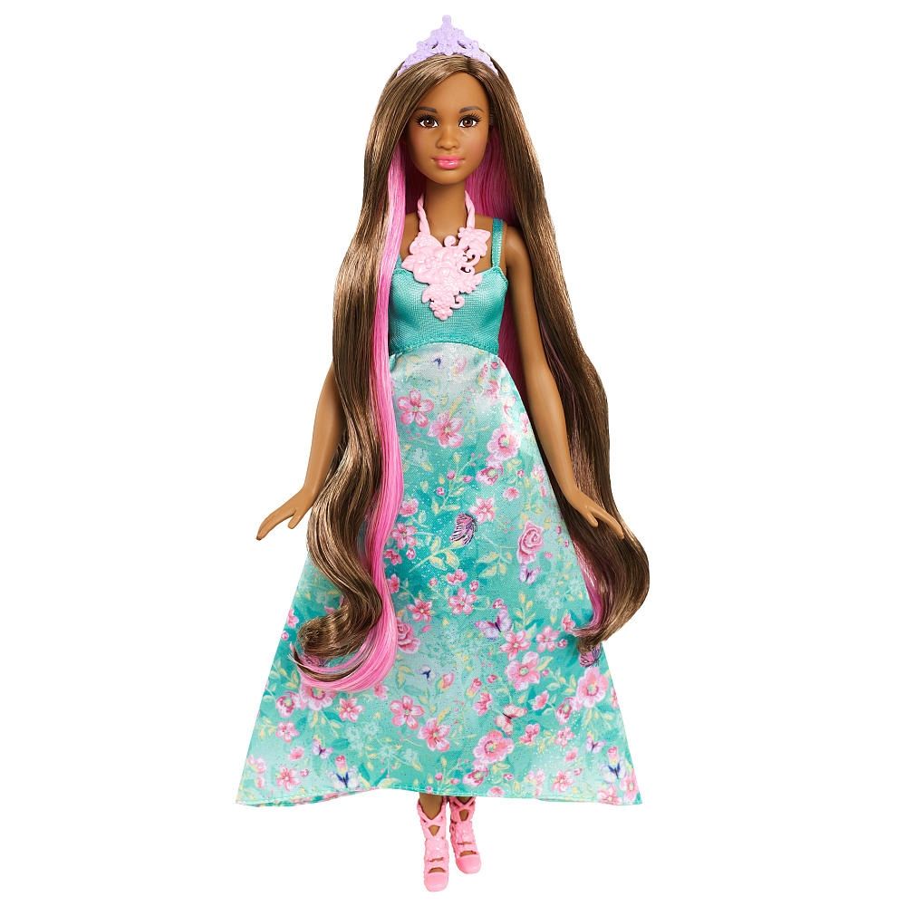 Papusa Barbie Dreamtopia Color Stylin Princess in rochie bleu