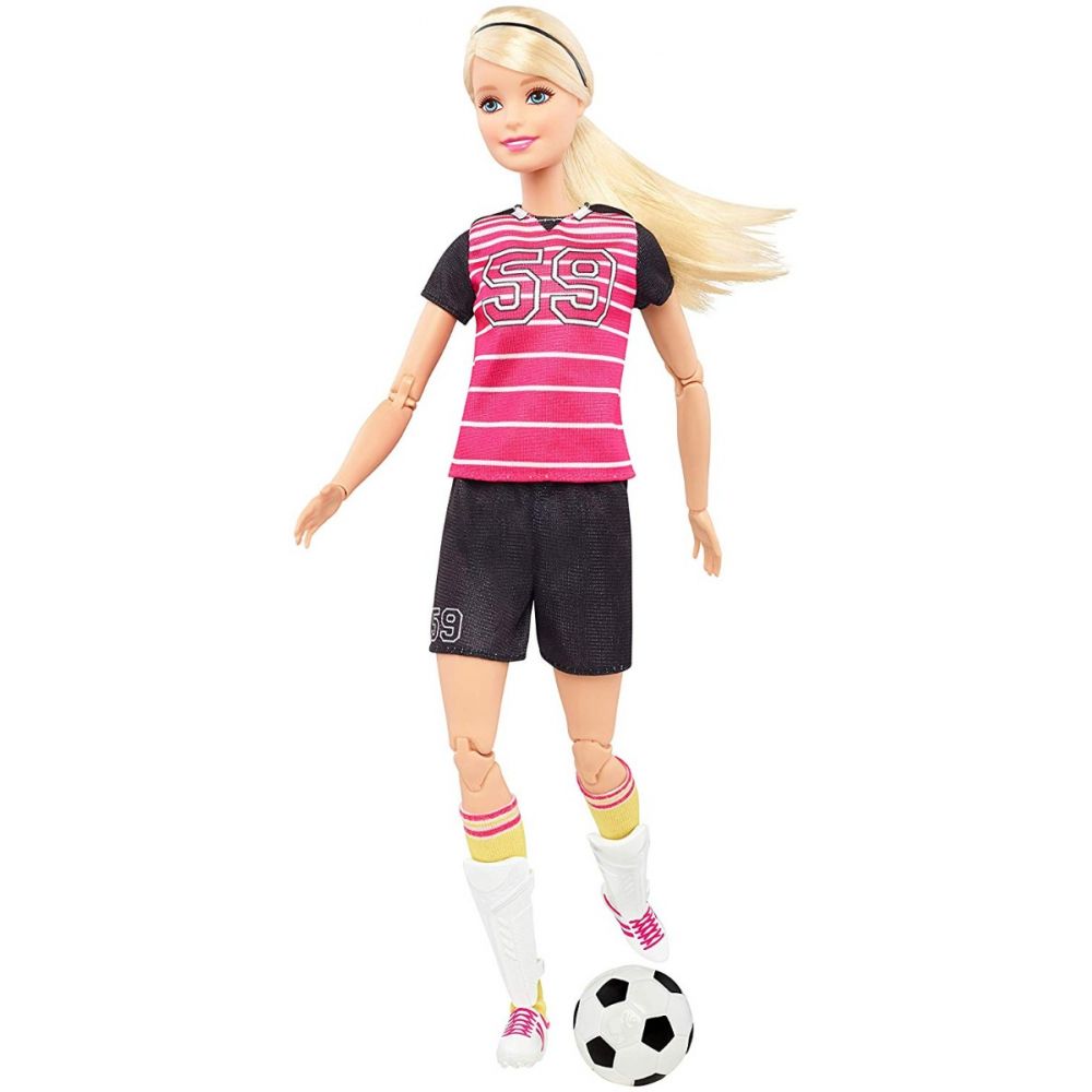Papusa Barbie Made to Move,  Jucatoare de fotbal, DVF69