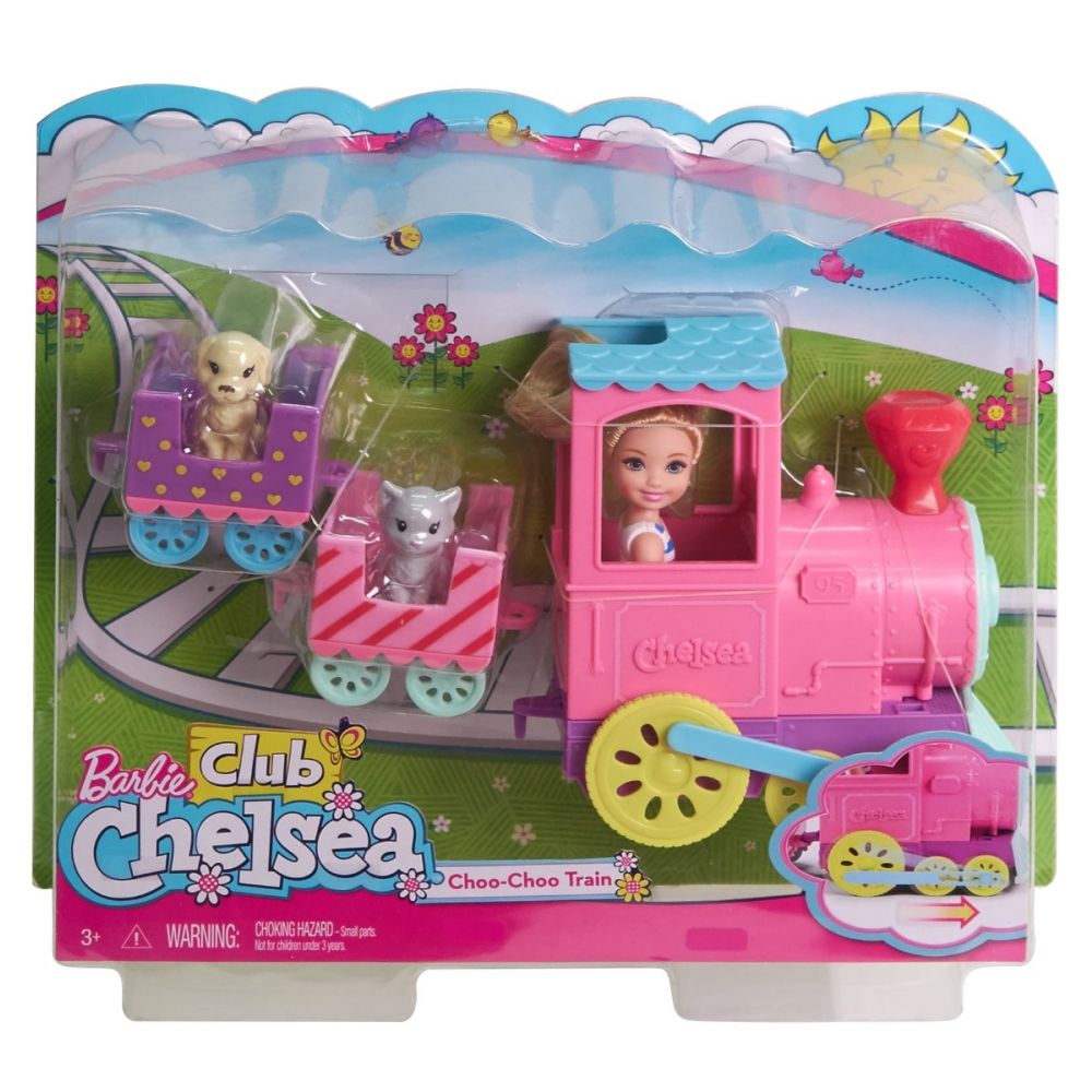 Papusa Chelsea Barbie cu trenulet FRL86