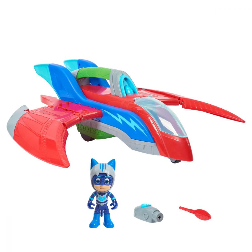 Set de joaca cu figurina Pj Masks Air Jet, Catboy