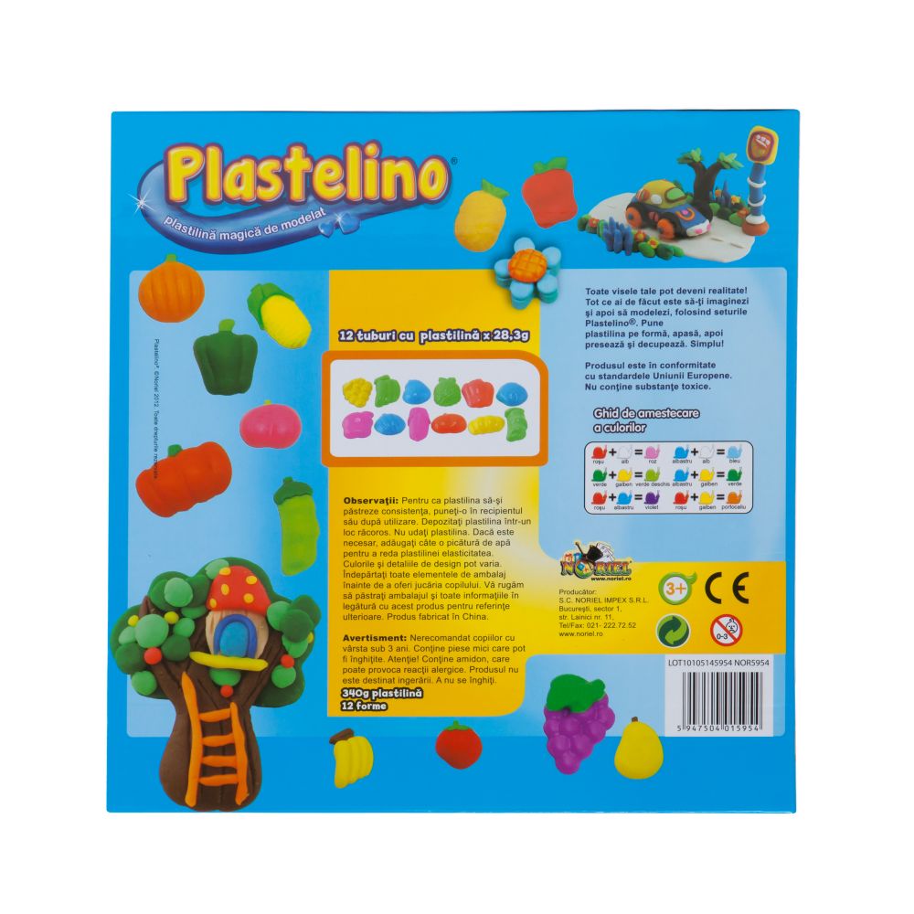 Plastelino - Multipack, 12 culori de Plastilina