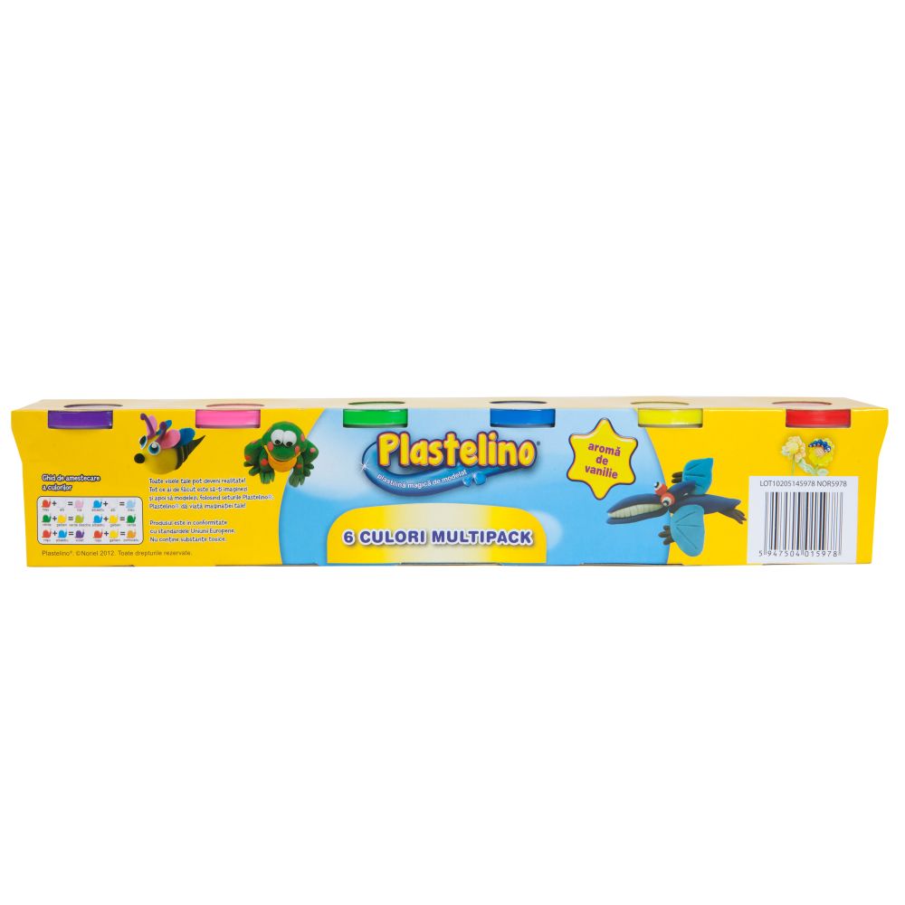 Plastelino - Multipack, 6 culori de Plastilina