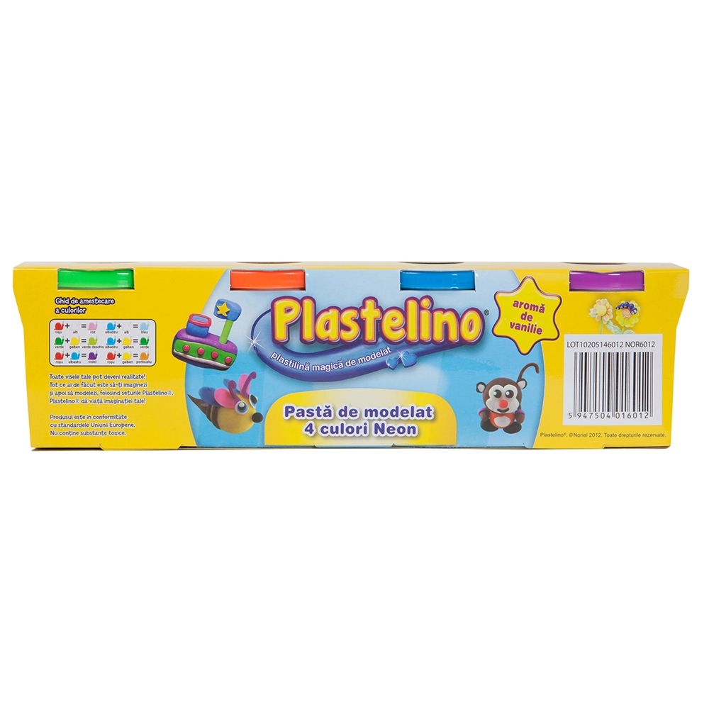 Plastelino - Set 4 tuburi de plastilina Neon