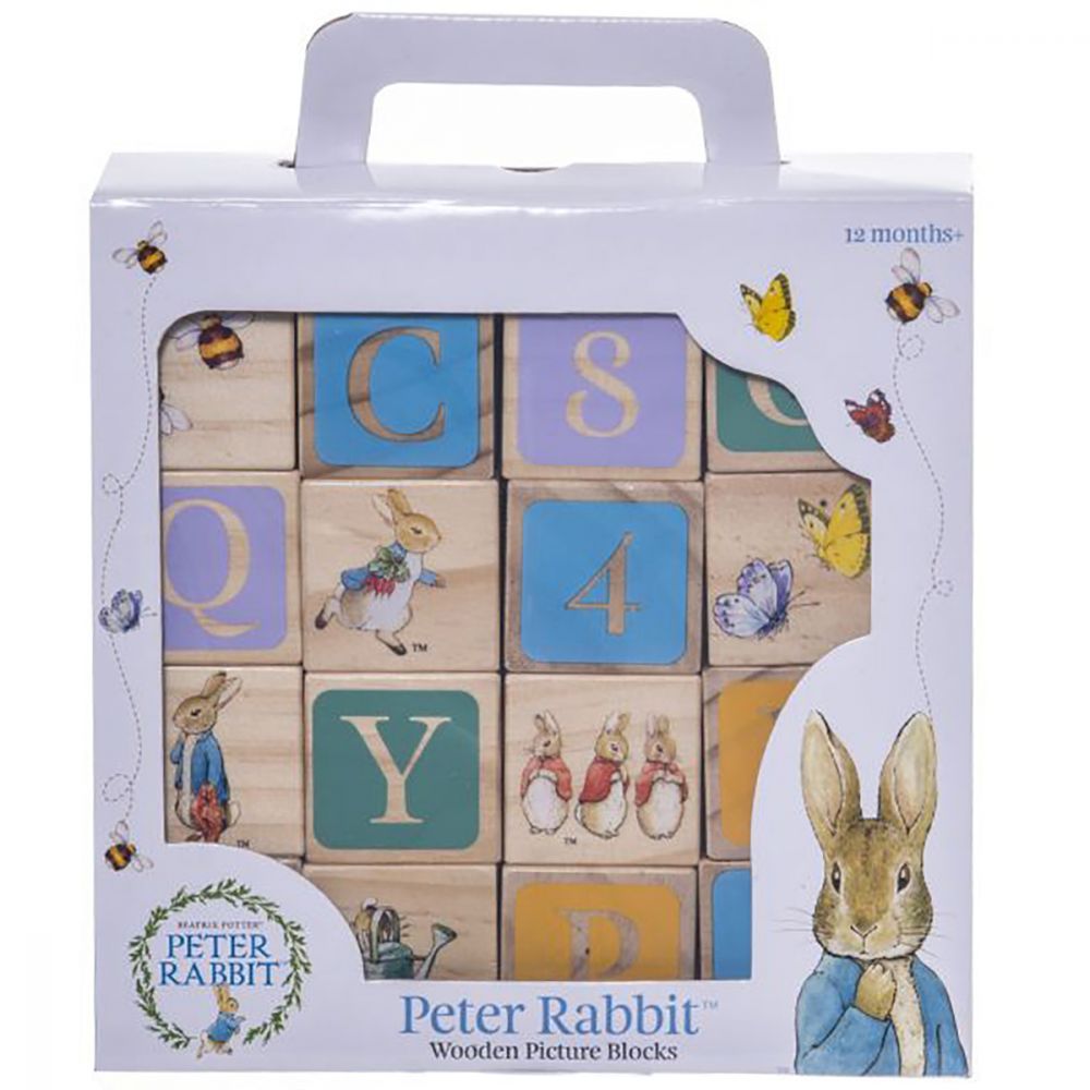 Joc Peter Rabbit, Cuburi din lemn, 16 piese