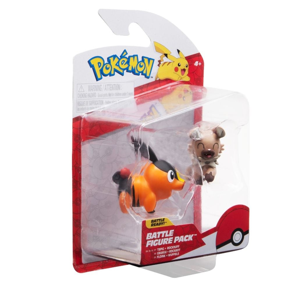 Set Figurine articulate Pokemon S2, Tepig si Rockruff