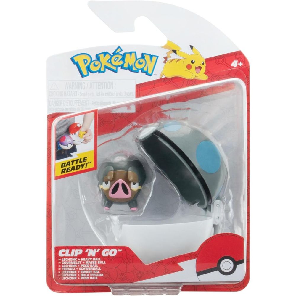 Figurina in bila Clip N Go Pokemon S2, Lechonk si Heavy Ball