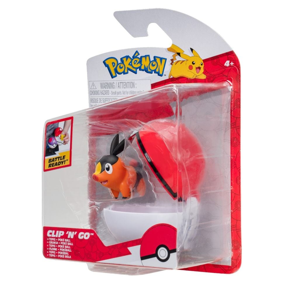 Figurina in bila Clip N Go Pokemon S2, Tepig si Poke Ball