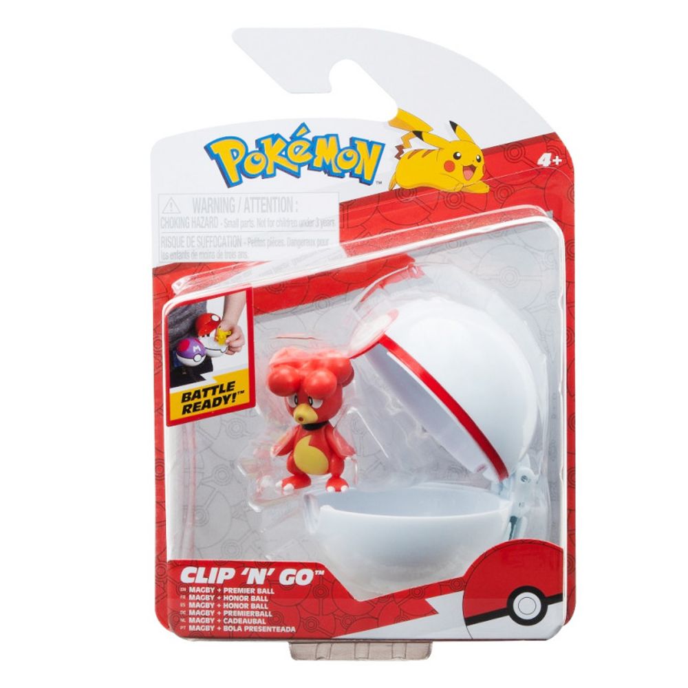 Figurina in bila Clip N Go Pokemon S2, Magby si Premier Ball 