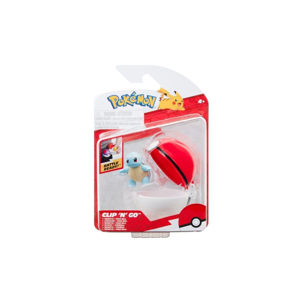 Figurina in bila Clip N Go Pokemon S2, Squirtle si Poke Ball