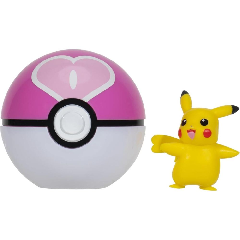 Figurina in bila Clip N Go Pokemon S2, Pikachu si Love Ball