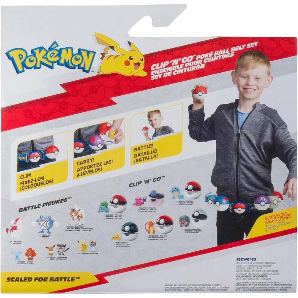 Set curea cu figurina, Pokemon S2, Clip N Go, Poke Ball, Bulbasaur, PKW3646
