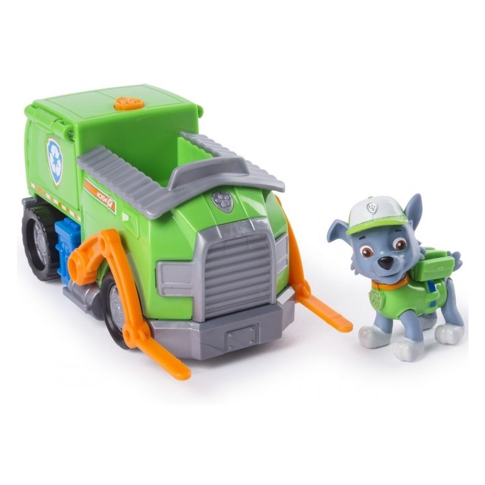 Figurina si autovehicul Paw Patrol, Rocky si camionul de reciclare