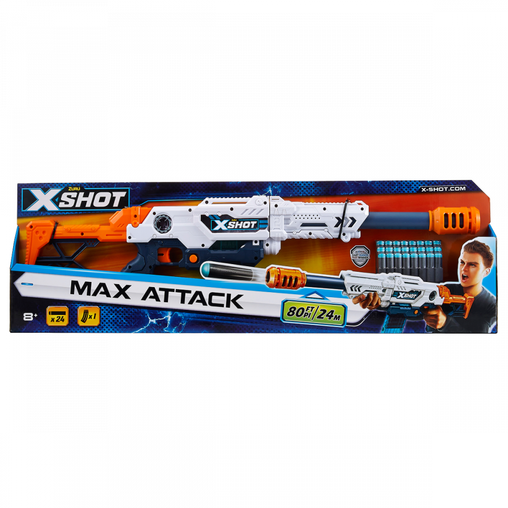 Pusca X-Shot Excel Max Attack cu 24 de gloante de spuma