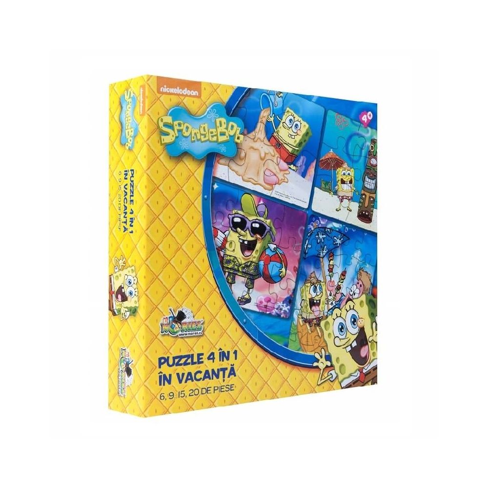 Puzzle 4 in 1 SpongeBob In vacanta (6, 9, 15, 20 piese)