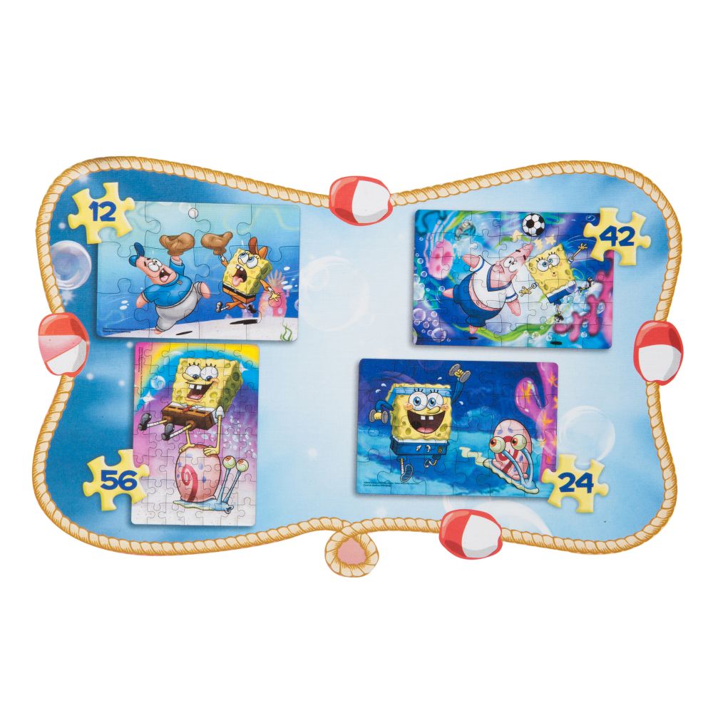 Puzzle 4 in 1 SpongeBob - SpongeBob face sport (12, 24, 42, 56 piese)