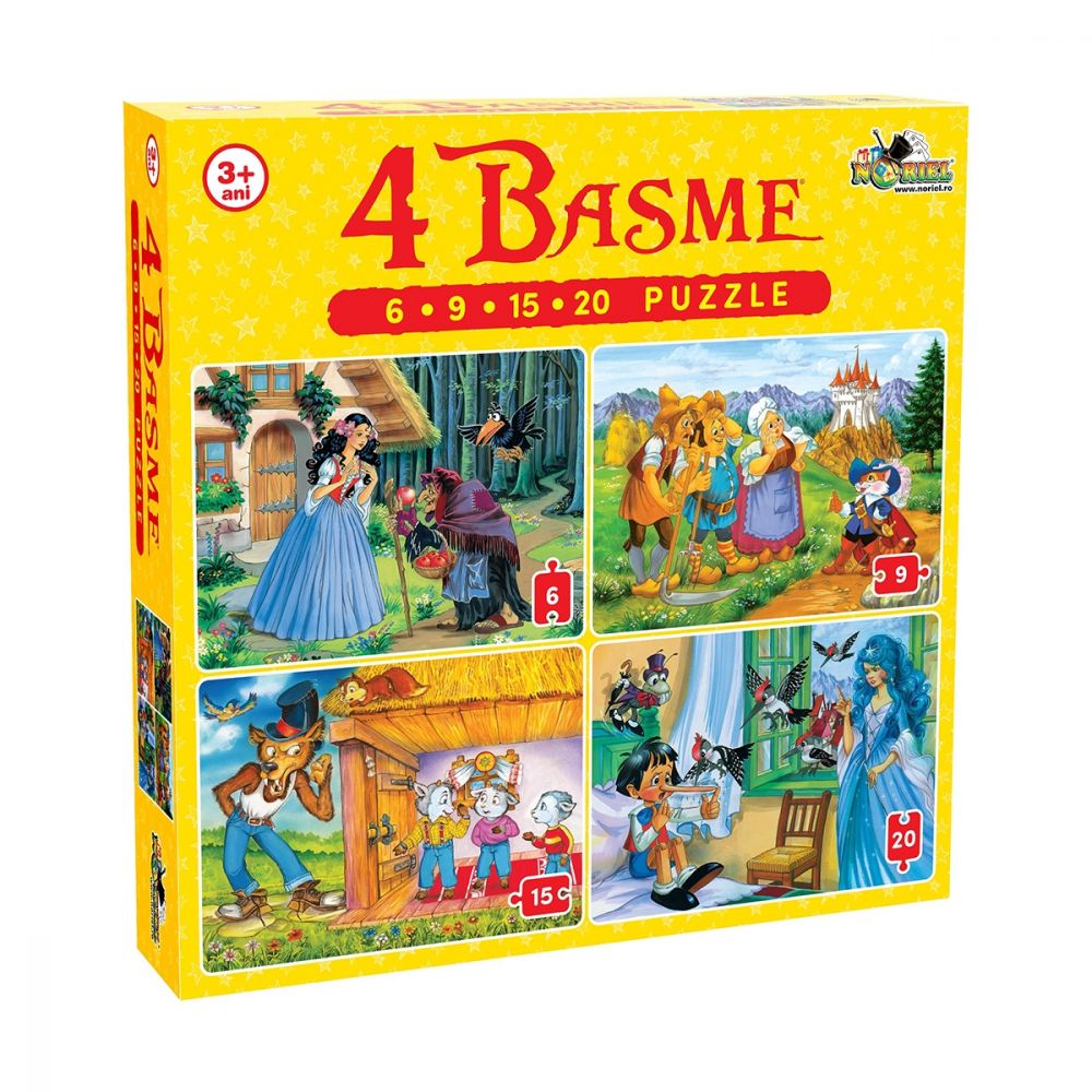 Puzzle Noriel - 4 Basme (6, 9, 15, 20 piese)