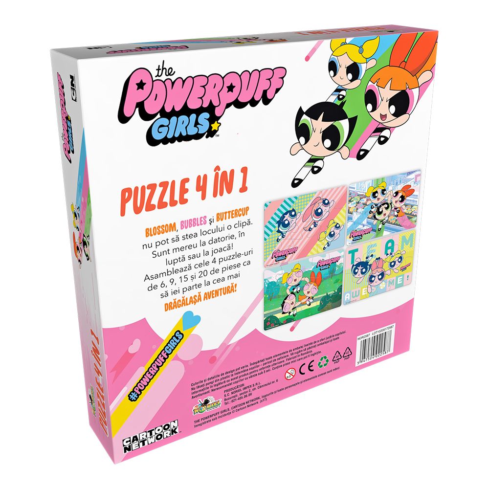 Puzzle Noriel 4 in 1 - Powerpuff Girls (6, 9, 15, 20 piese)