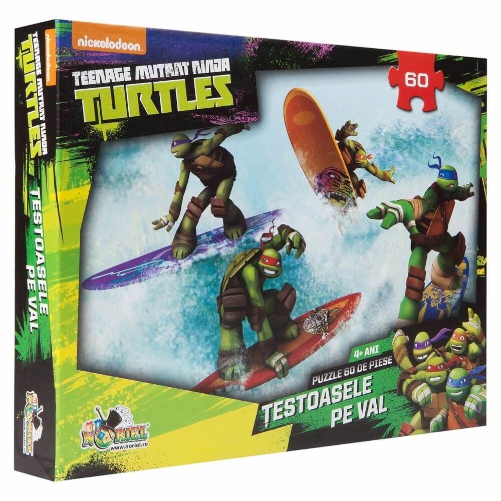 Puzzle Noriel Testoasele Ninja - Testoasele pe val, 60 piese