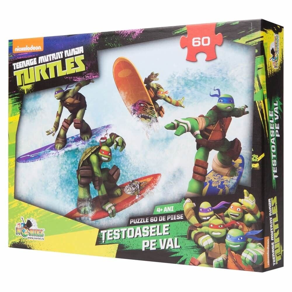 Puzzle Noriel Testoasele Ninja - Testoasele pe val, 60 piese