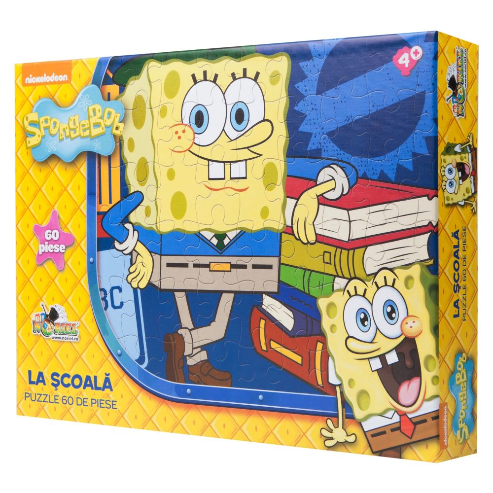 Puzzle SpongeBob - SpongeBob la scoala, 60 piese