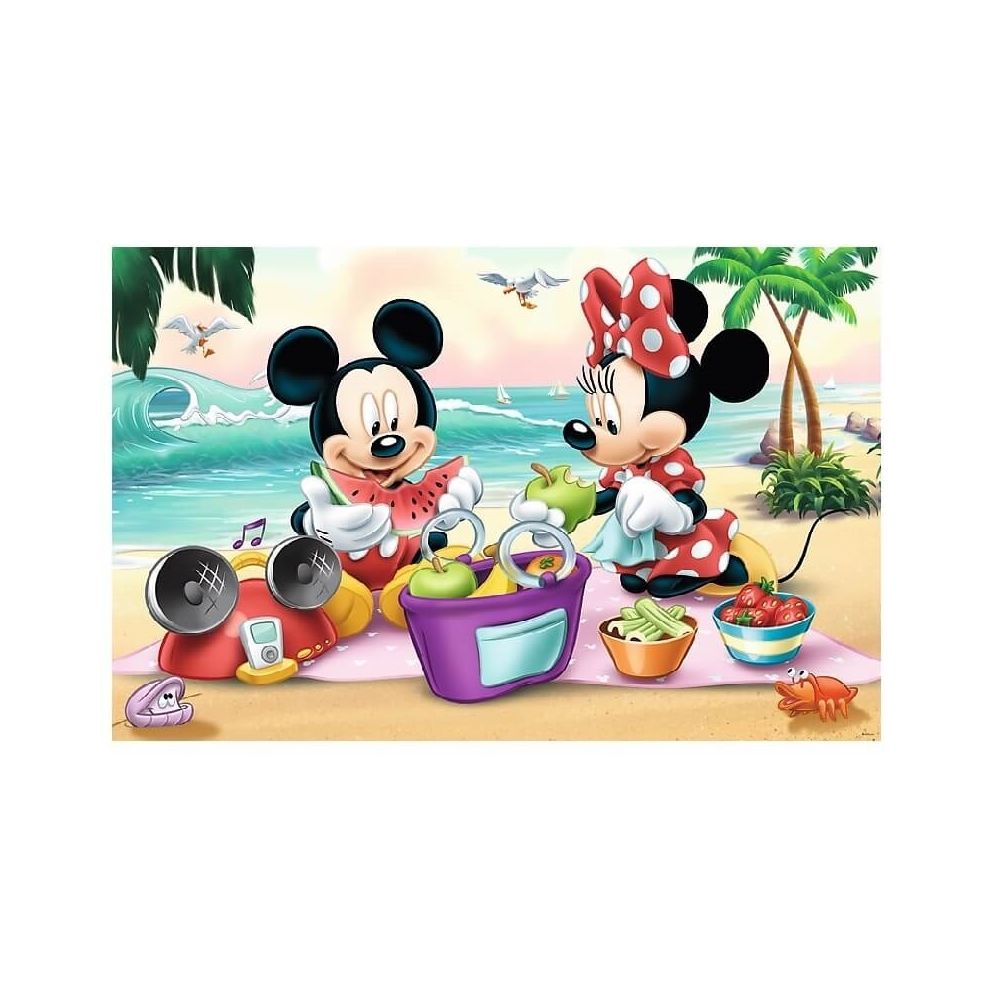 Puzzle Trefl Mickey Mouse - Picnic la plaja, 24 piese