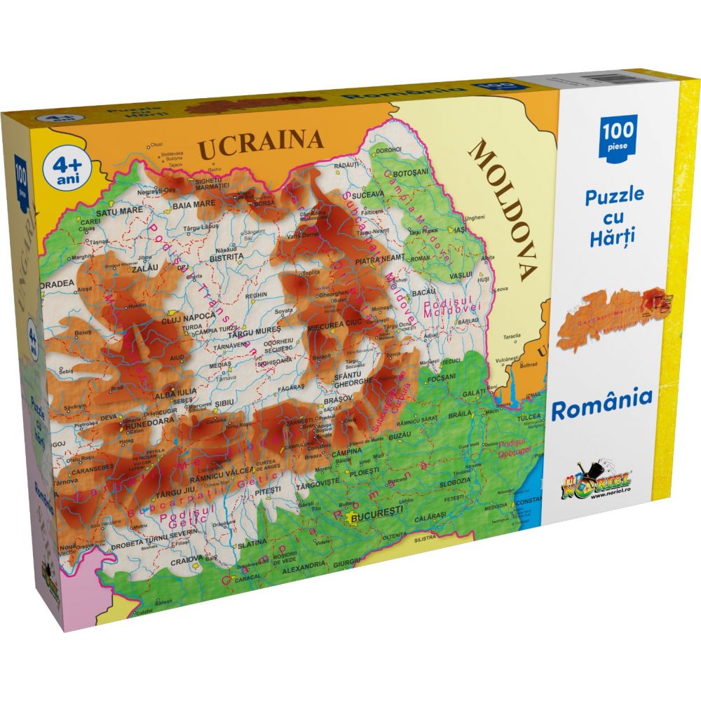 Puzzle Noriel cu harti 100 de piese - Harta Romaniei