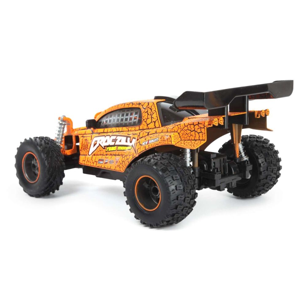 Masina cu telecomanda, New Bright, Road Monster, CrocZilla, 1:16, Portocaliu