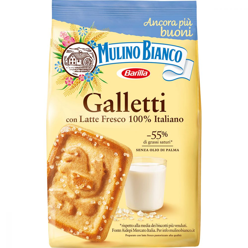 Biscuiti Galletti cu lapte Mulino Bianco, 350 g